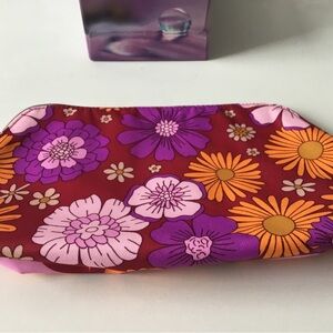 Bold Red and Purple Floral Cosmetic Bag